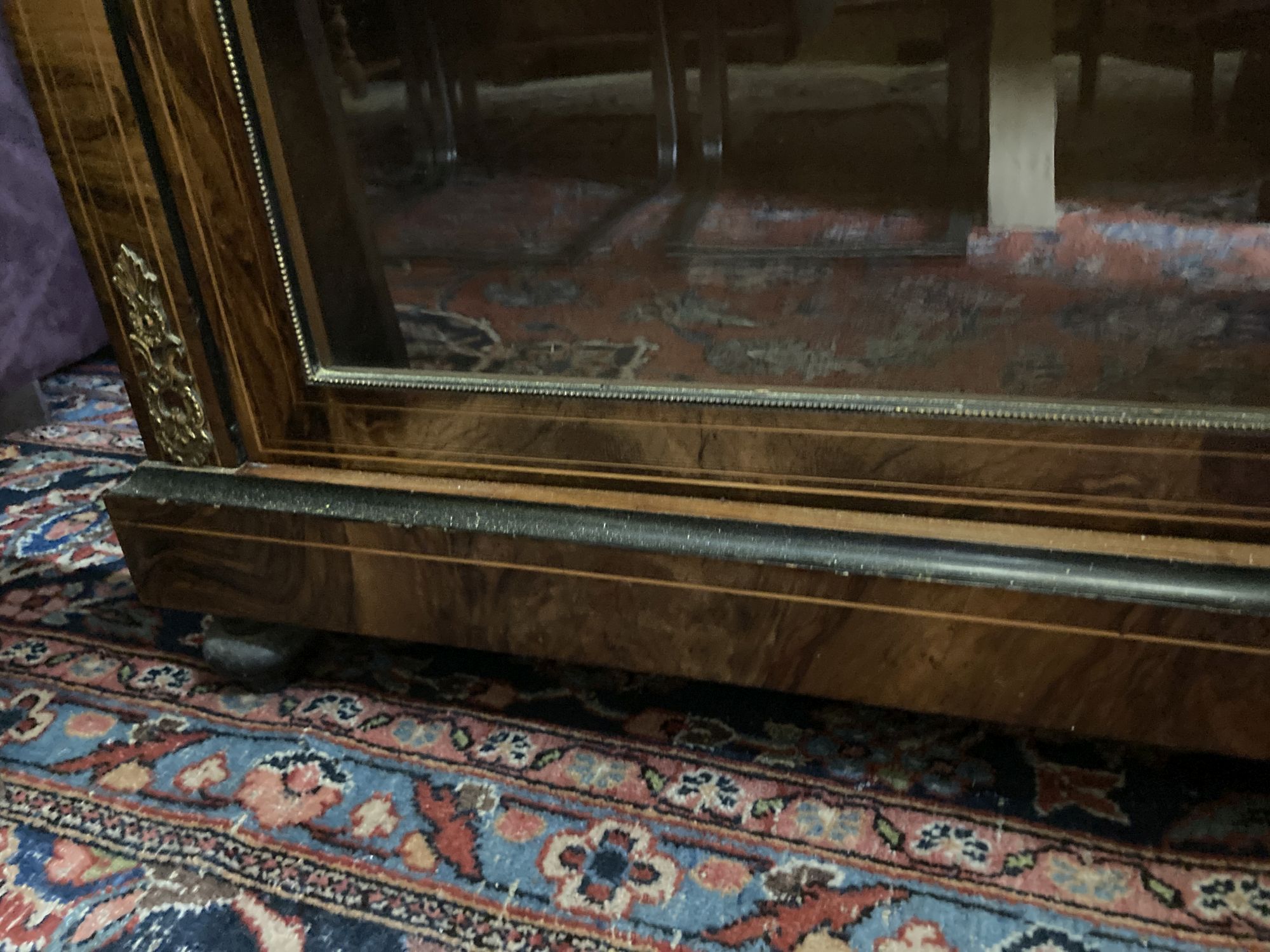 A Victorian walnut pier cabinet, width 76cm, depth 34cm, height 107cm